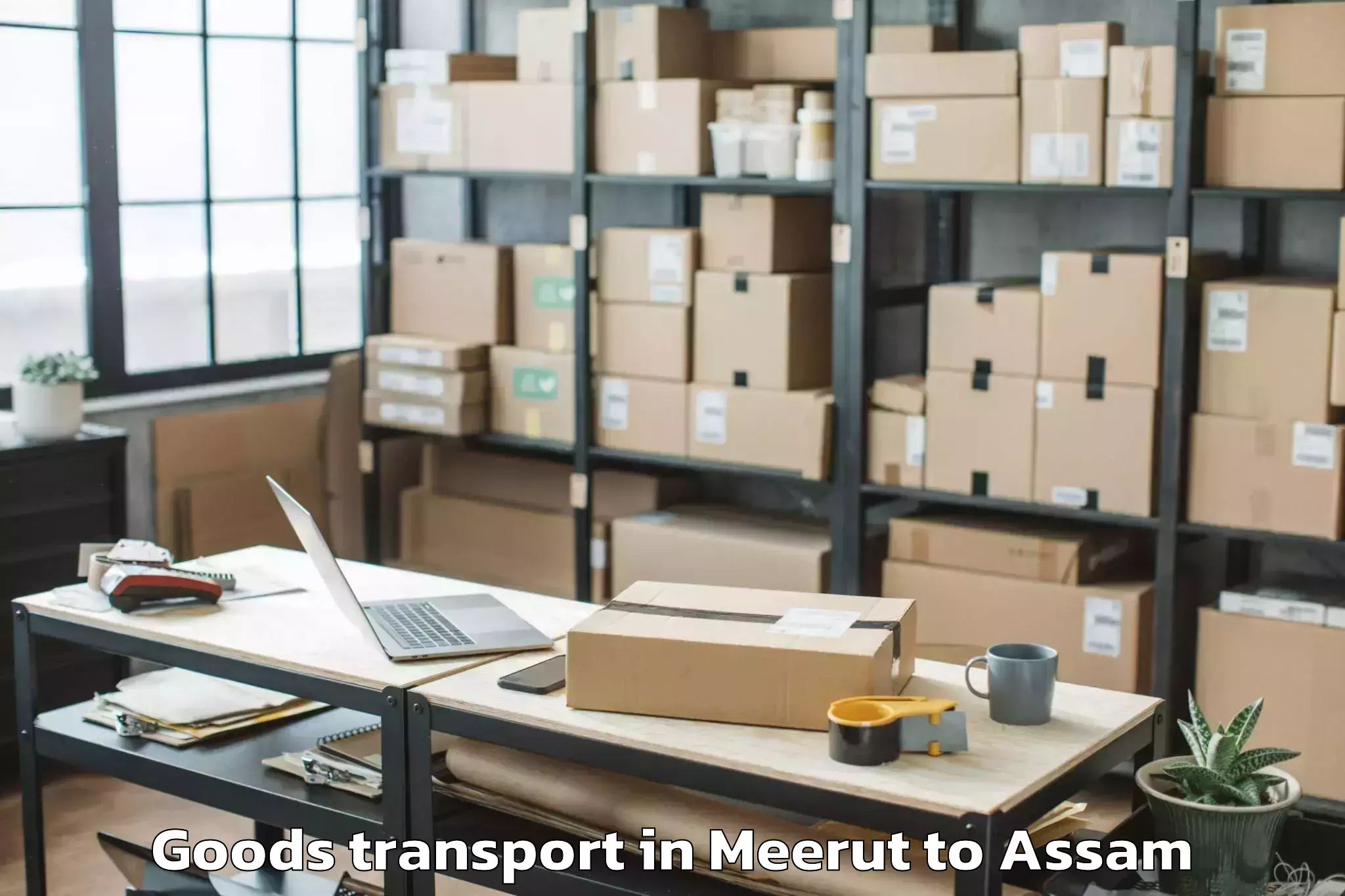 Hassle-Free Meerut to Cotton University Guwahati Goods Transport